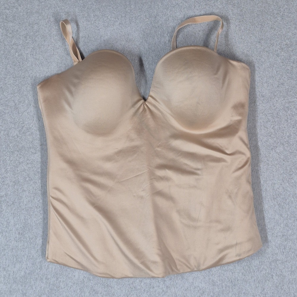 Fine Lines Women Bra 38D Beige Adjustable Strap Corset Smooth Underwire